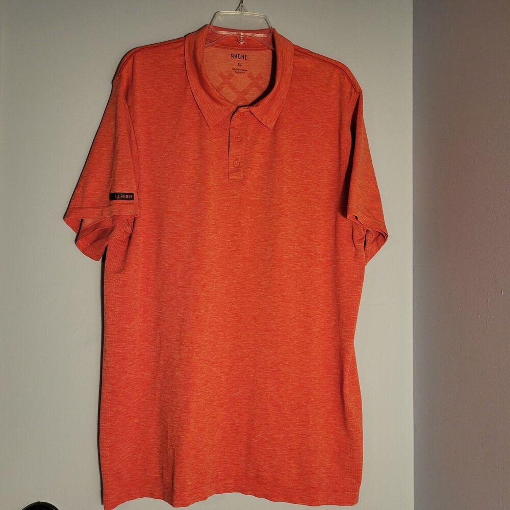 Rhone Athletic Performance Stretch Lightweight Orange Polo Size Mens XL
